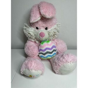 Jumbo Easter Bunny Stuffed Animal Plush White Pink 35”With Easter Egg 2017